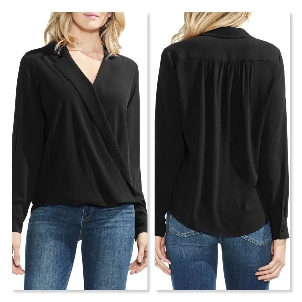 NEW Vince Camuto Faux Wrap Blouse sz XS